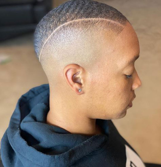 Bald Fade Waves with Line