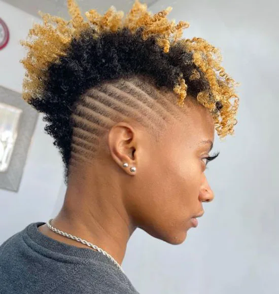 Golden Mohawk with Diagonal Lines