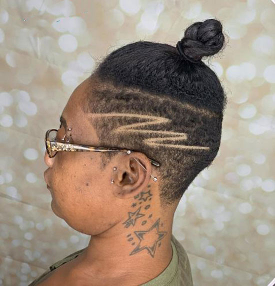 Top Knot with Long Streak