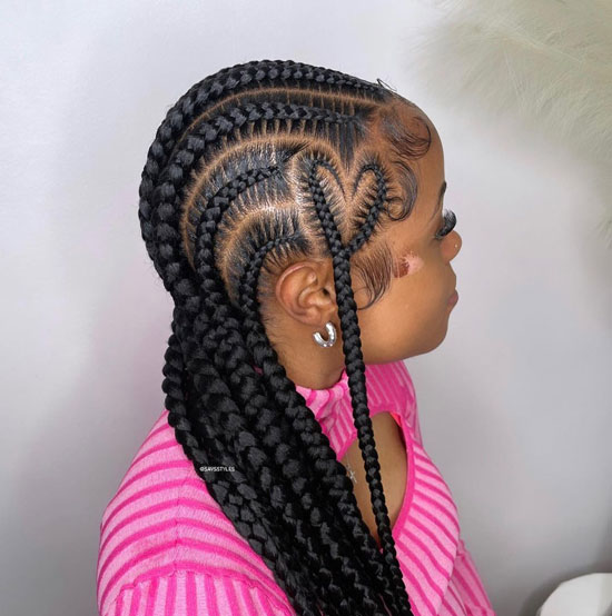 8 Matte-based Feed In Braids With Heart