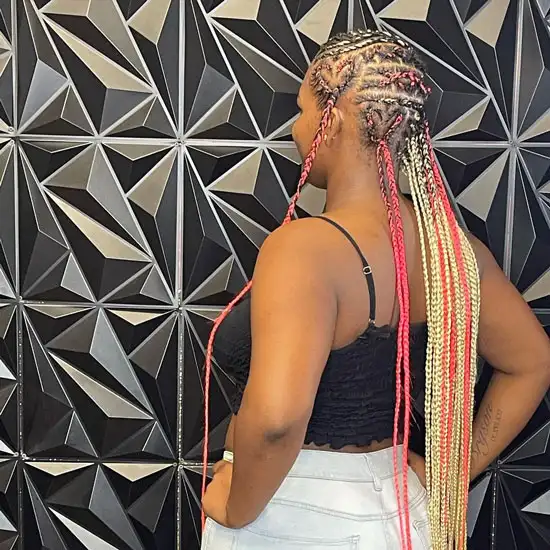 Lemonade Feed-in Braids With Highlights
