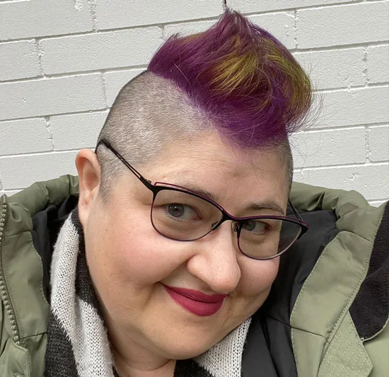 Midnight Purple with Chartreuse Mohawk