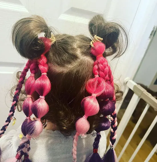 Multi-Layered Bubble Braids With Twintails