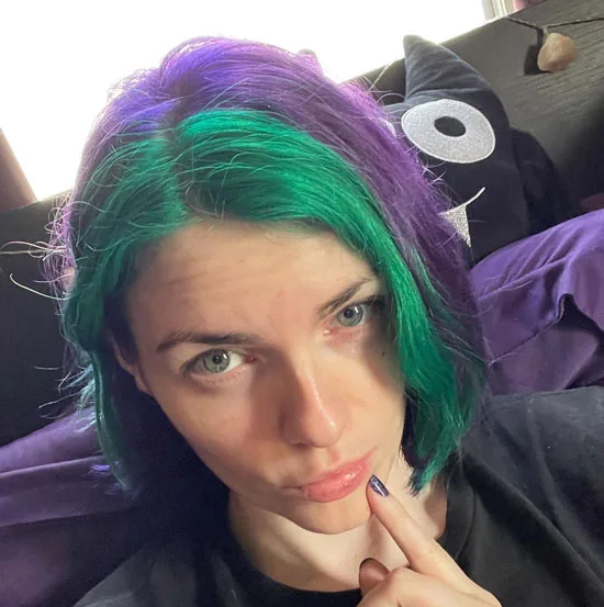 Purple and Green Middle-Part