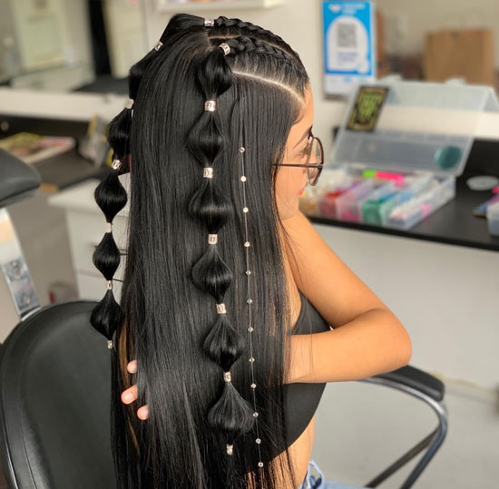 Robust Bubble Braids for Straight Hair