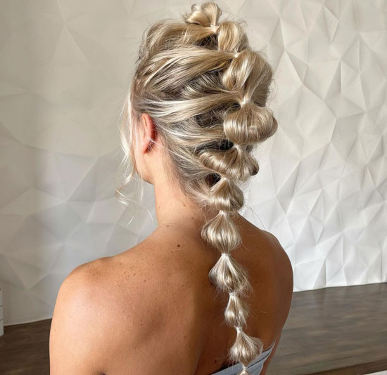 Silky Smooth Bubble Braided Ponytail