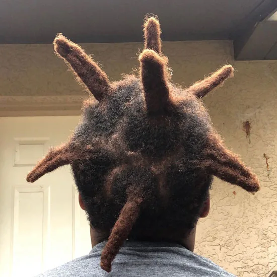 Free form dreads with frosted liberty spikes