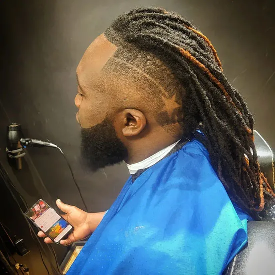 Outgrown High Top Dreads With Star Shape Fade