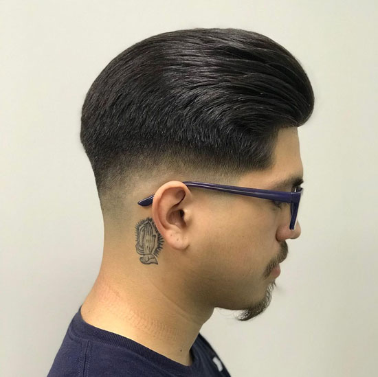 Relaxed Slick Back With Low Fade