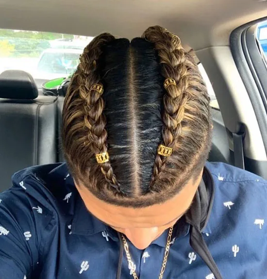 Two-stitch Box Braids With Highlights