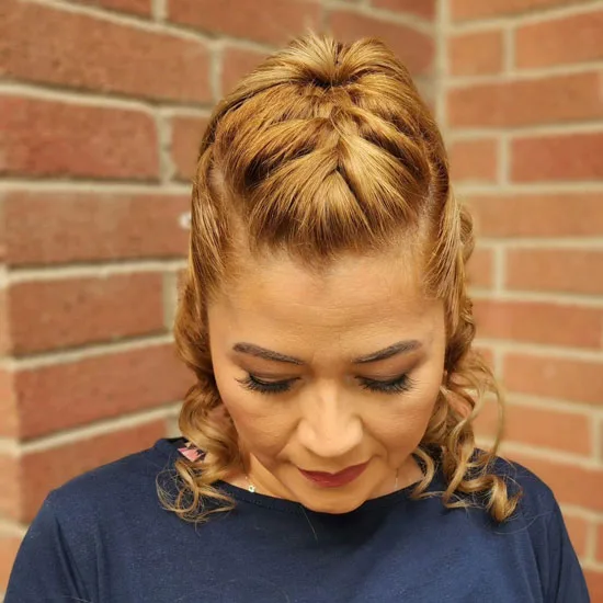 Braided Top Knot Half-updo With Bleached Dye