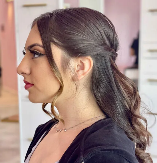Quinceanera Hairstyle With Wavy Braided Tresses