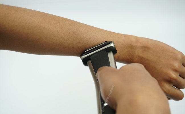 Philips Bodygroom when used on forearm