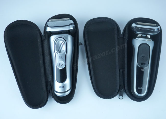 Braun Series 7 and Braun Series 9 with travel pouches