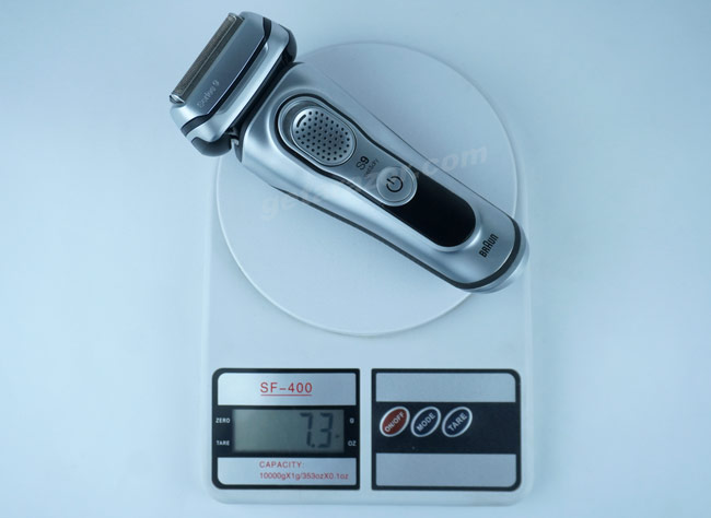 Braun Series 9 on weighing scale
